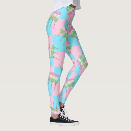 Pastellrosa Blau Schachtel Dango Leggings (Rechts)