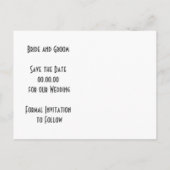 Pastellrosa, blaue Pfennigfuchsen Hochzeit Sichern Ankündigungspostkarte (Rückseite)