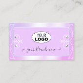 Pastellrosa Blaue Sparkle-Diamanten Logo Verziert Visitenkarte (Vorderseite)