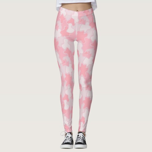 Pastellrosa Blobs Muster Leggings (Vorderseite)