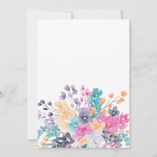 Pastellrosa blühendes Brautparty Einladung (Rückseite)