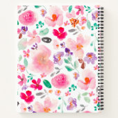 Pastellrosa Blume Blumenmuster Notizblock (Rückseite)