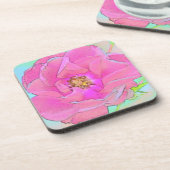 Pastellrosa-Blume Getränkeuntersetzer (Linke Seite)