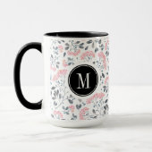 Pastellrosa Blume Muster Tasse (Links)