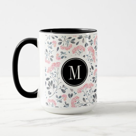Pastellrosa Blume Muster Tasse (Links)