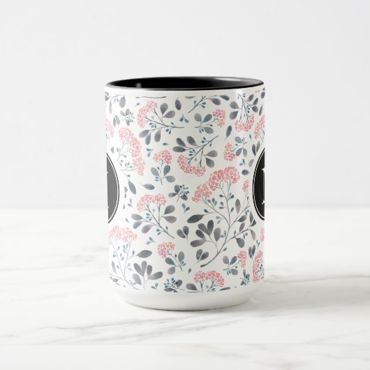 Pastellrosa Blume Muster Tasse (Zentrum)