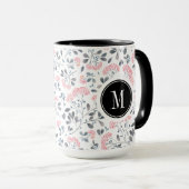 Pastellrosa Blume Muster Tasse (VorderseiteRechts)