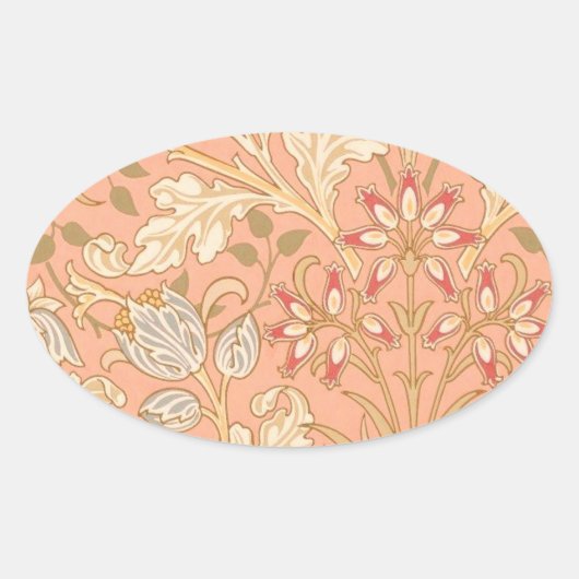 Pastellrosa Blume Ovaler Aufkleber (Vorderseite)