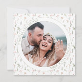 Pastellrosa Blume Save the Date Foto Einladung (Rückseite)