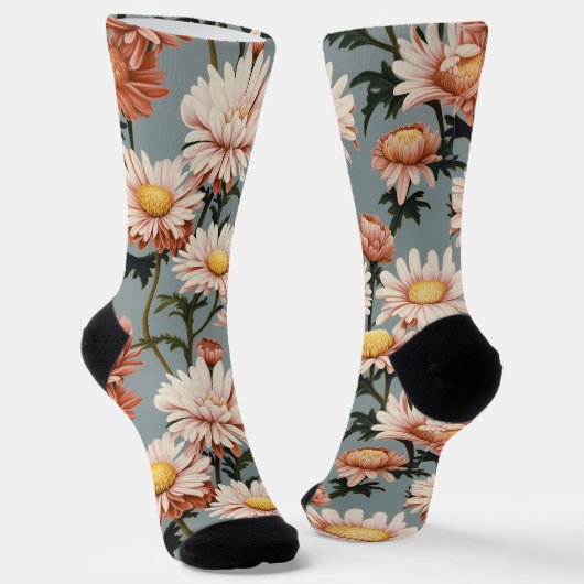 Pastellrosa Blume Socken (Gewinkelt)