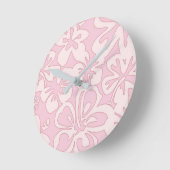 Pastellrosa Blumenkunst Runde Wanduhr (Winkel)