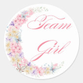 Pastellrosa Blumenmodemteam Mädchen Dusche Runder Aufkleber (Vorderseite)