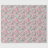 Pastellrosa Blumenmuster Geschenkpapier (Flach)