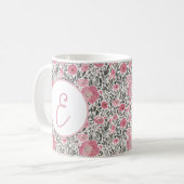 Pastellrosa Blumenmuster Kaffeetasse (Vorderseite Links)