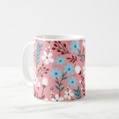 Pastellrosa Blumenmuster Nahtloses Muster. Kaffeetasse (Vorderseite Links)