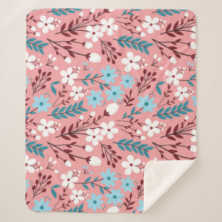 Pastellrosa Blumenmuster Nahtloses Muster. Sherpadecke