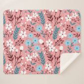 Pastellrosa Blumenmuster Nahtloses Muster. Sherpadecke (Vorderseite (Horizontal))