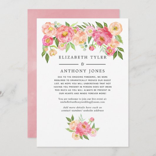 Pastellrosa Blumenzwiebelliste Ankündigung (Vorne/Hinten)