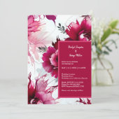Pastellrosa Blütenblume abstrakte Rose Einladung (Stehend Vorderseite)