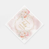 Pastellrosa Blütenduschcocktail Serviette (Ecke)
