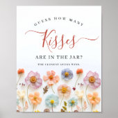 Pastellrosa Bohemische Wildblumen Brautparty Poster (Vorne)