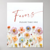 Pastellrosa Bohemische Wildblumen Favoriten Poster (Vorne)