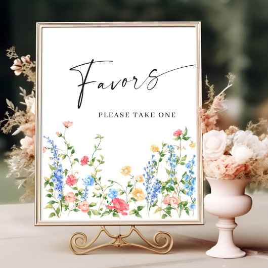 Pastellrosa Bohemische Wildblumen Favoriten Poster