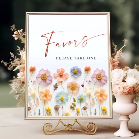 Pastellrosa Bohemische Wildblumen Favoriten Poster