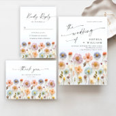 Pastellrosa Bohemische Wildblumen Hochzeit Runder Aufkleber