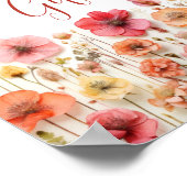 Pastellrosa Bohemische Wildblumen Karten und Gesch Poster (Ecke)