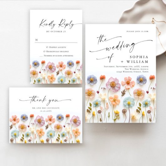 Pastellrosa Bohemische Wildblumen Karten und Gesch Poster