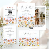 Pastellrosa Bohemische Wildblumen Karten und Gesch Poster