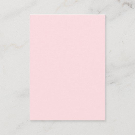 Pastellrosa Buch für die Kinderkarte Begleitkarte (Rückseite)