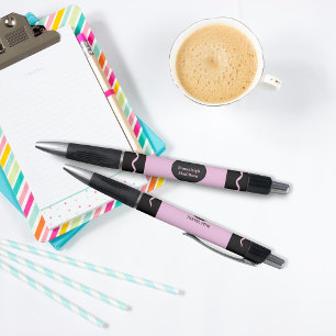 Pastellrosa Buntstift-Wrap-Monogramm-Name Kugelschreiber