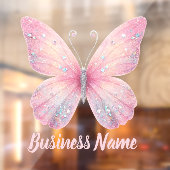 Pastellrosa Butterfly-Logo Fensteraufkleber (Blatt 2)
