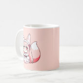 Pastellrosa Chibi-Fuchsmädchen-Kaffeetasse Kaffeetasse (Vorderseite Links)