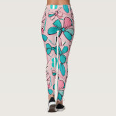 Pastellrosa Chic Bows Valentine's Day Monogramm Leggings (Rückseite)
