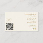 Pastellrosa Cream Gingham QR Code Bäckerei Visitenkarte (Rückseite)