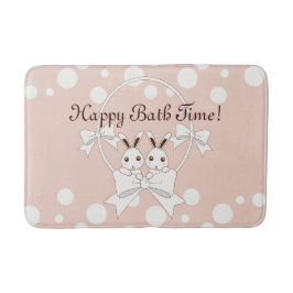 Pastellrosa cremefarbenes Band und Niedliches Zwil Badematte