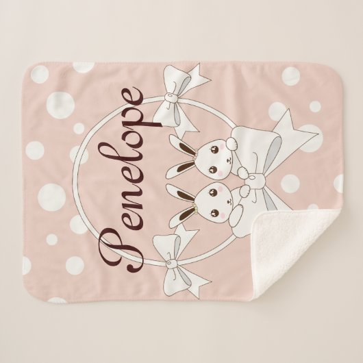 Pastellrosa cremefarbenes Band und Niedliches Zwil Sherpadecke (Vorderseite (Horizontal))