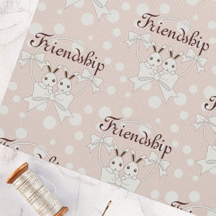 Pastellrosa cremefarbenes Band und Niedliches Zwil Stoff