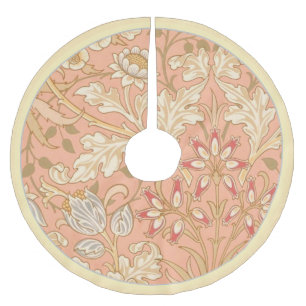 Pastellrosa Dekorative Blumen Polyester Weihnachtsbaumdecke