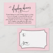 Pastellrosa Display Brautparty Geschenkkarte Begleitkarte (Vorne/Hinten)