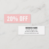 Pastellrosa einfache moderne Diskothek Mini Visitenkarte (Vorne/Hinten)