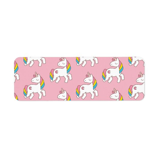Pastellrosa Einhornmuster-Etikett (Vorne)