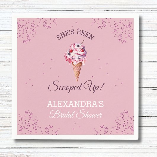 Pastellrosa Eiscreme-Brautparty Serviette