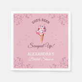 Pastellrosa Eiscreme-Brautparty Serviette (Vorderseite)