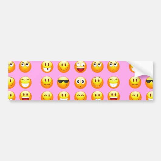 Pastellrosa Emoji Autoaufkleber (Vorne)