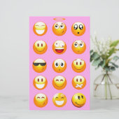 Pastellrosa Emoji Briefpapier (Stehend Vorderseite)