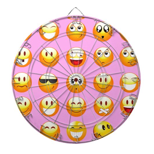 Pastellrosa Emoji Dartscheibe (vorne)